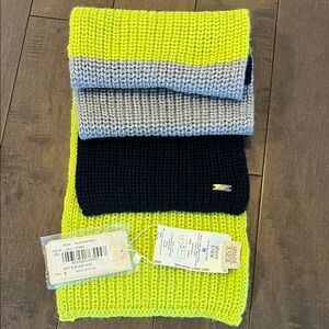 Armani Knit Scarf - Lime, Gray, and Navy Kids 4-8